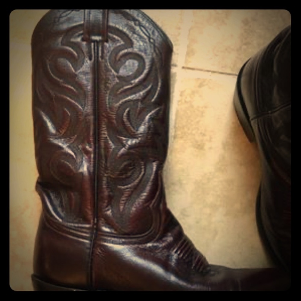 Burgundy cowboy boots
